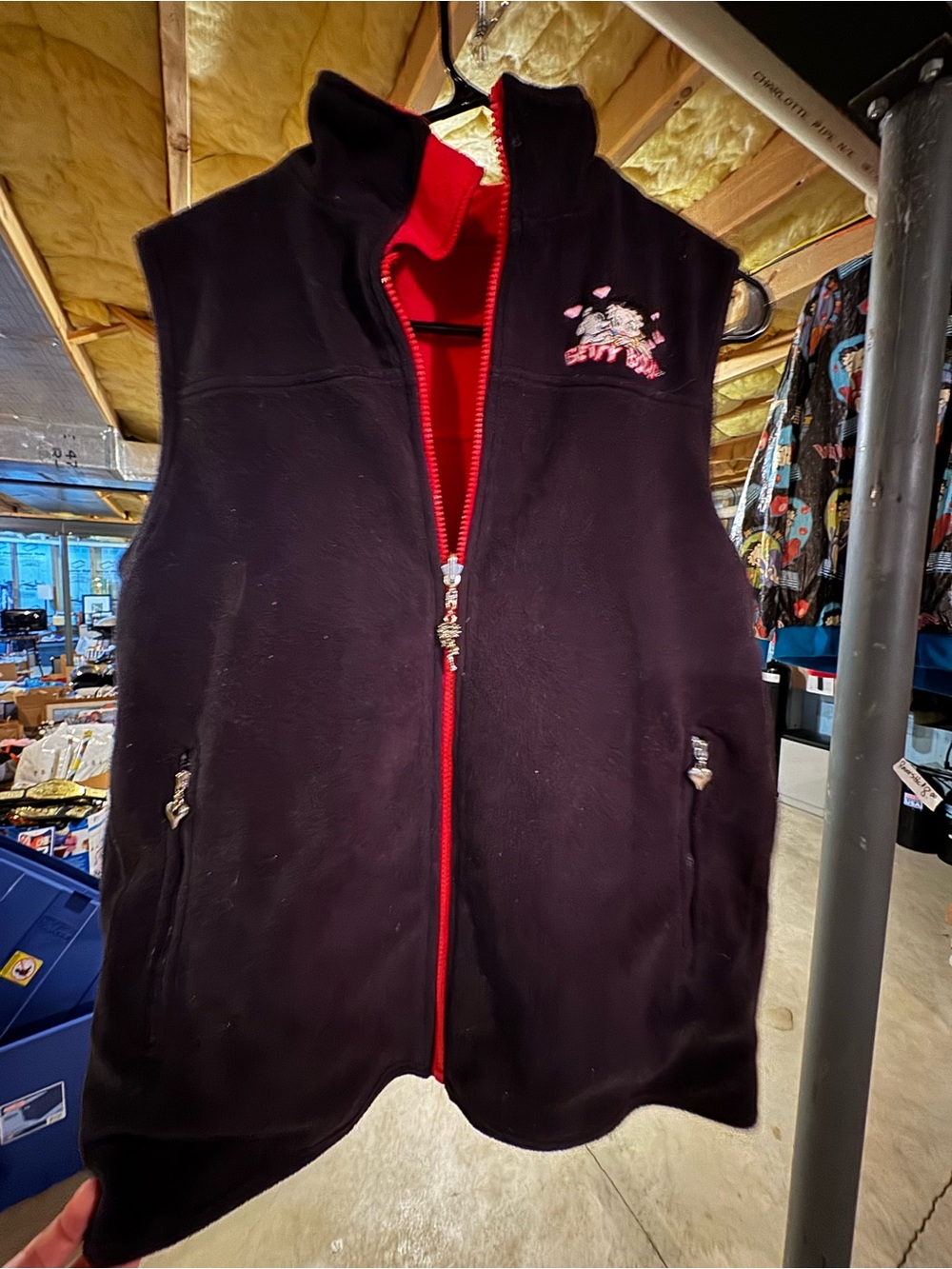 Red Fleece Vest -Betty Boop Vintage - Picture 4 of 7